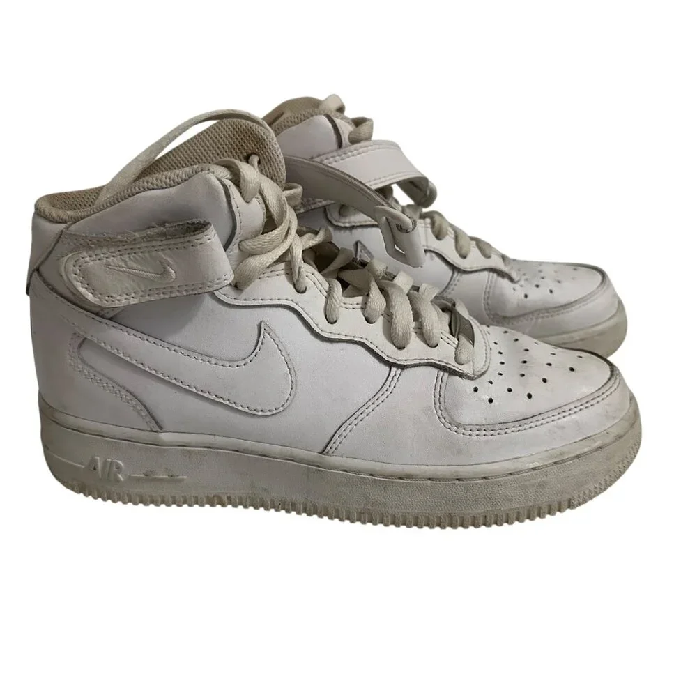 Nike Air Force 1 Kids 6Y Womens 7.5 Triple White‎ Basketball Sneakers DH2933-111